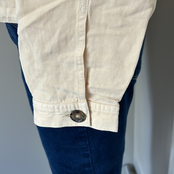 Marine Layer Holland Crop Jacket Natural Pockets Linen Lyocell Sz XL NEW - Picture 6 of 15